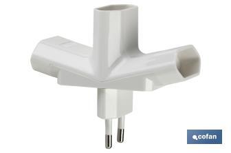 Three-Way Socket Adapter | Europlug Socket Type | 3 ways | 10A - 250V - Cofan