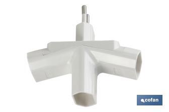 Adaptador Multivía Triple | Tipo Espiga | 3 vías | 10 A - 250 V - Cofan