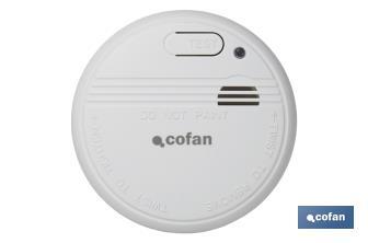 Detector de humos con alarma de sonido | Tamaño Ø100 mm | Incluye pilas - Cofan