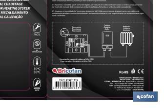 Termostato para calefacción digital | Regulación de temperatura digital | Medidas 100 x 80 x 40 mm - Cofan