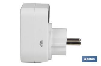 Adaptateur de prise bipolaire | Avec une prise frontale | 2 ports USB inclus - Cofan