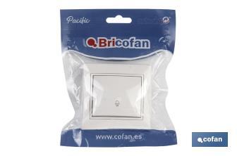 Pulsador de empotrar | Modelo Pacific | 10 A - 250 V | Color blanco - Cofan