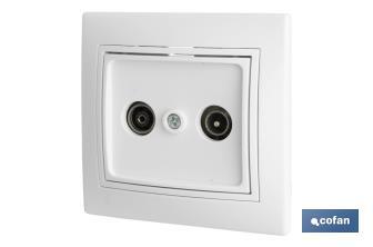 Flush mounted TV-Radio socket | Pacific Model | White - Cofan