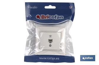 Flush mounted RJ11 telephone socket | Pacific Model | White - Cofan