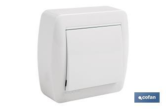 Conmutador - Interruptor de superficie | Modelo Atlantis | Color blanco | 10 A - 250 V - Cofan