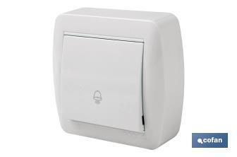 Surface mounted door bell switch | Atlantis Model | White | 10A - 250V - Cofan