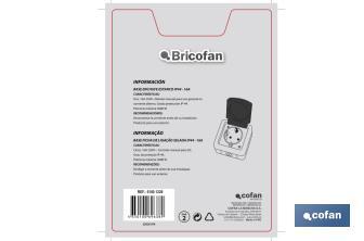 Base Enchufe con tapa IP44 | Para exteriores | 16 A - 250 V | Color gris - Cofan