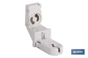Lamp-holder for fluorescent tubes | Starter-holder included | White | 2A 250V - Cofan
