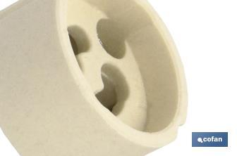 Portalampada di ceramica con boccola e cavo | Per lampade di tipo GU10 o GZ10 | 2 A - 250 V~ - Cofan