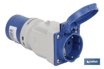 Adaptateur industriel à fiche base | Degré de protection IP 44 | Fiche Schuko 2 P + T | 16 A - Cofan