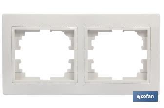 Flush mounted switch surround | for 2 gangs | White and black - Cofan