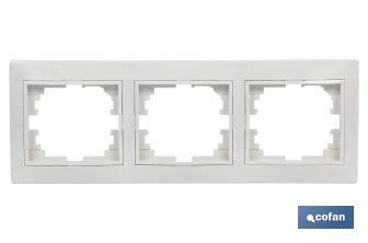 Flush mounted switch surround | for 3 gangs | White and black - Cofan