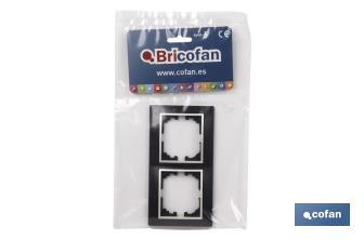 Flush mounted switch surround | for 2 gangs | White and black - Cofan