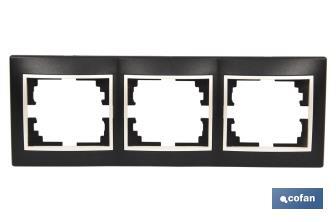 Flush mounted switch surround | for 3 gangs | White and black - Cofan