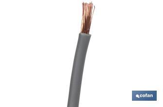 Rollo Cable Eléctrico H07V-K de 100 m | Sección de cable de varias medidas | Color: Gris - Cofan
