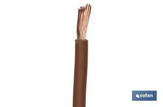 Rollo Cable Eléctrico  H07V-K de 100 m | Sección de cable de varias medidas | Color: Marrón - Cofan