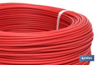 Rouleau de Câble Électrique de 100 m | H07V-K | Section 1 x 1,5 mm2 | Couleur Rouge - Cofan