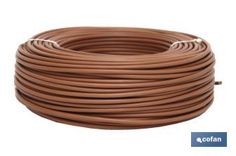 Rollo Cable Eléctrico  H07V-K de 100 m | Sección de cable de varias medidas | Color: Marrón - Cofan