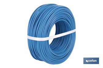 Rollo Cable Eléctrico de 100 m | H07V-K | Sección de cable de varias medidas | Color: Azul - Cofan