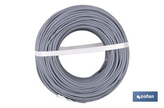 Rollo Cable Eléctrico H07V-K de 100 m | Sección de cable de varias medidas | Color: Gris - Cofan