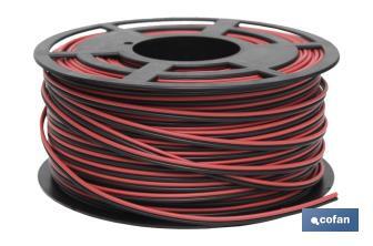 Electric Cable Roll of 100m | Parallel | Cable cross section of various sizes | Black and red - Cofan
