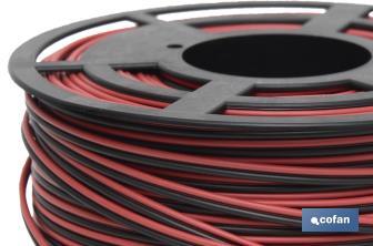 Electric Cable Roll of 100m | Parallel | Cable cross section of various sizes | Black and red - Cofan