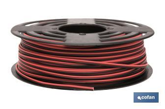 Electric Cable Roll of 100m | Parallel | Cable cross section of various sizes | Black and red - Cofan