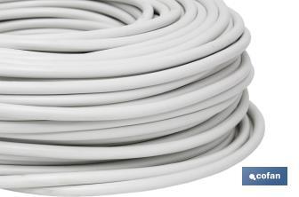 Rotolo di cavo elettrico da 100 m | PVC H05VV-F | Sezione da 3 x 1 mm2 | Colore: bianco - Cofan