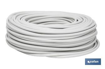 Rollo Cable Eléctrico de 100 m | PVC H05VV-F | Sección 3 x 1,5 mm2 | Color Blanco - Cofan