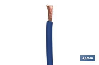 Rollo Cable Eléctrico de 100 m | H07V-K | Sección de cable de varias medidas | Color: Azul - Cofan