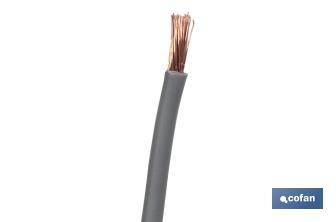 Rollo Cable Eléctrico H07V-K de 100 m | Sección de cable de varias medidas | Color: Gris - Cofan