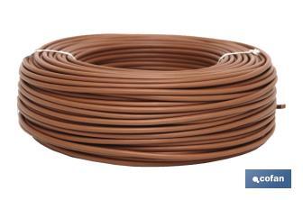 Rollo Cable Eléctrico  H07V-K de 100 m | Sección de cable de varias medidas | Color: Marrón - Cofan