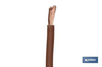 Rollo Cable Eléctrico  H07V-K de 100 m | Sección de cable de varias medidas | Color: Marrón - Cofan