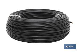 Rollo de Cable Eléctrico H07V-K | Sección de cable de varias medidas | Longitud: 100 m | Color: Negro - Cofan