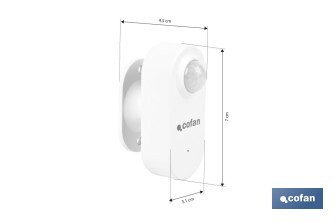 Sensor de movimiento inteligente | Conexión WiFi y Bluetooth | Funciona con aplicación Smart Life o Tuya | Compatible con Alexa y Google | Seguridad en el hogar - Cofan
