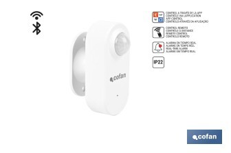 Sensor de movimiento inteligente | Conexión WiFi y Bluetooth | Funciona con aplicación Smart Life o Tuya | Compatible con Alexa y Google | Seguridad en el hogar - Cofan