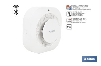 Detetor de fumo inteligente | Ligação WiFi e Bluetooth | Aplicação Smart Life ou Tuya | Compatível com Alexa e Google | Segurança doméstica - Cofan