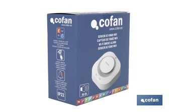 Detector de humo inteligente | Conexión WiFi y Bluetooth | Aplicación Smart Life o Tuya | Compatible con Alexa y Google | Seguridad en el hogar - Cofan
