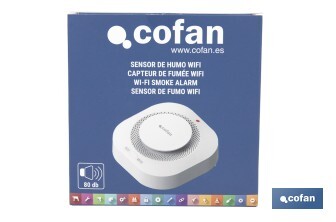 Detector de humo inteligente | Conexión WiFi y Bluetooth | Aplicación Smart Life o Tuya | Compatible con Alexa y Google | Seguridad en el hogar - Cofan