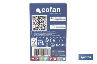 Enchufe inteligente con conexión WiFi y Bluetooth | Aplicación Smart Life o Tuya | Compatible con Alexa y Google | Control remoto | Con protección infantil - Cofan