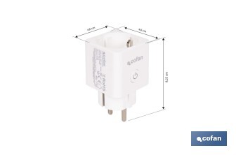 Enchufe inteligente con conexión WiFi y Bluetooth | Aplicación Smart Life o Tuya | Compatible con Alexa y Google | Control remoto | Con protección infantil - Cofan