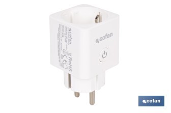 Enchufe inteligente con conexión WiFi y Bluetooth | Aplicación Smart Life o Tuya | Compatible con Alexa y Google | Control remoto | Con protección infantil - Cofan