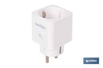 Enchufe inteligente con conexión WiFi y Bluetooth | Aplicación Smart Life o Tuya | Compatible con Alexa y Google | Control remoto | Con protección infantil - Cofan