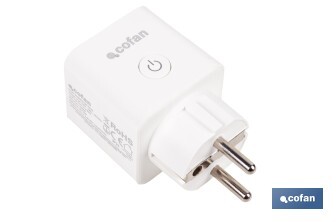 Enchufe inteligente con conexión WiFi y Bluetooth | Aplicación Smart Life o Tuya | Compatible con Alexa y Google | Control remoto | Con protección infantil - Cofan