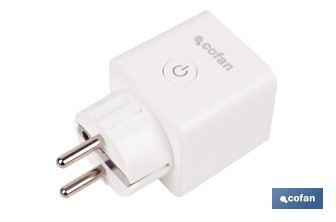 Enchufe inteligente con conexión WiFi y Bluetooth | Aplicación Smart Life o Tuya | Compatible con Alexa y Google | Control remoto | Con protección infantil - Cofan