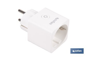 Enchufe inteligente con conexión WiFi y Bluetooth | Aplicación Smart Life o Tuya | Compatible con Alexa y Google | Control remoto | Con protección infantil - Cofan