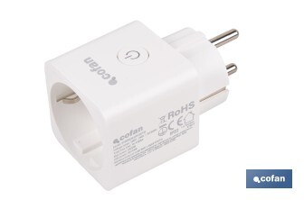 Enchufe inteligente con conexión WiFi y Bluetooth | Aplicación Smart Life o Tuya | Compatible con Alexa y Google | Control remoto | Con protección infantil - Cofan