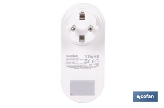 Enchufe inteligente con USB y tipo C | Conexión WiFi y Bluetooth | Aplicación: Smart Life o Tuya | Compatible con Alexa y Google | Control remoto, temporizador y protección infantil - Cofan
