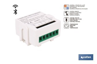 Relé individual WiFi inteligente | Automatiza interruptores o enchufes | Funcionamiento con aplicación Smart Life o Tuya | Compatible con Alexa y Google | 16 A/3520 W | Conectividad WiFi - Cofan