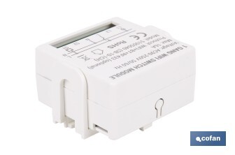 Relé individual WiFi inteligente | Automatiza interruptores o enchufes | Funcionamiento con aplicación Smart Life o Tuya | Compatible con Alexa y Google | 16 A/3520 W | Conectividad WiFi - Cofan